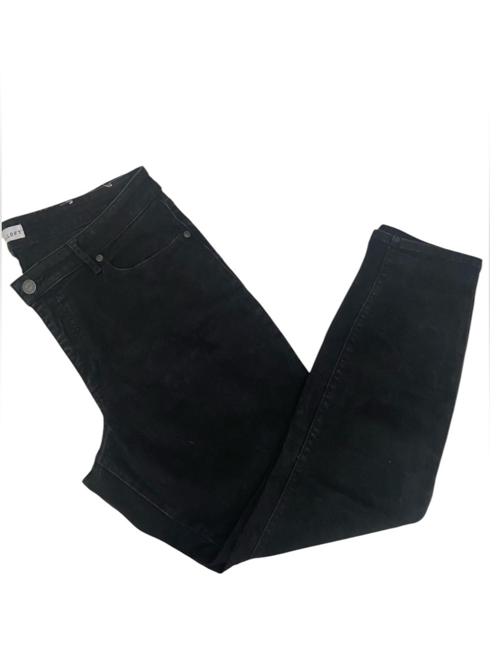 LOFT CURVY SKINNY BLACK DENIM JEANS SIZE 32/14